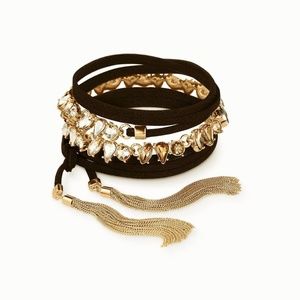 NEW Stella & Dot Gold Eliza Fringe with Tassels 3 In 1 Necklace or Bracelet